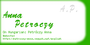 anna petroczy business card